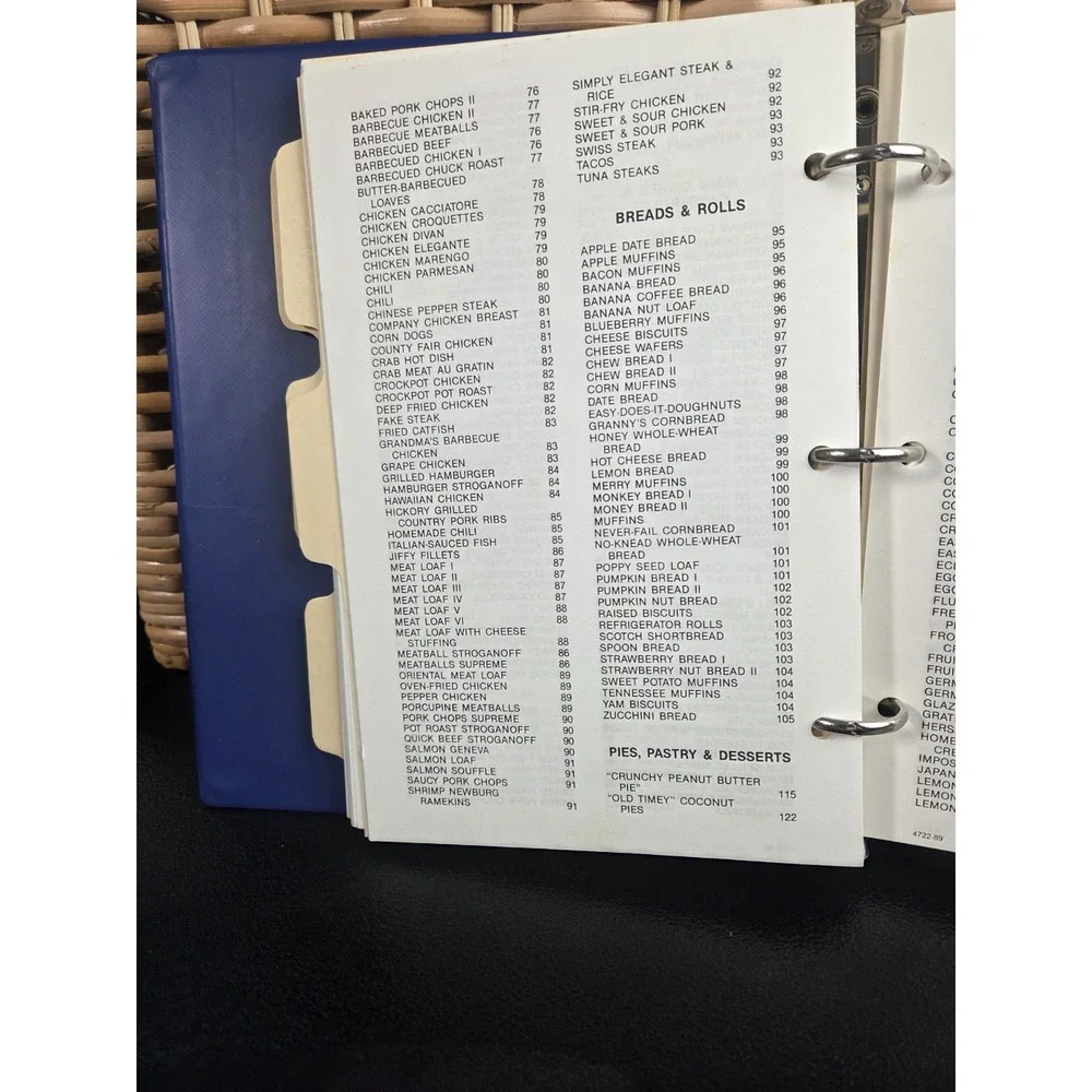 Wilson Christian Academy Cookbook Wilson, North Carolina 1989 3 Ring Binder